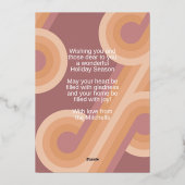 カスタムレトロ抽象芸術波芸術パター実在ン金ゴールド 箔シーズンカード (裏面)