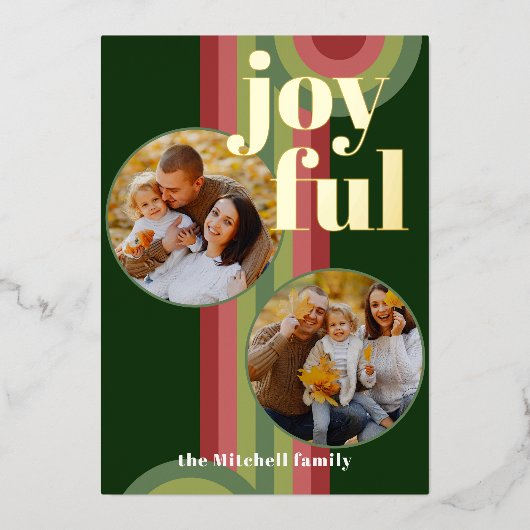 カスタムレトロ抽象芸術波芸術パター実在ン金ゴールド 箔シーズンカード (正面)