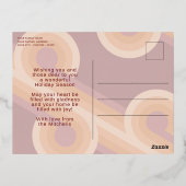 カスタムレトロ抽象芸術波芸術パター実在ン金ゴールド 箔シーズンポストカード (裏面)