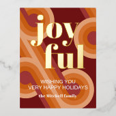 カスタムレトロ抽象芸術波芸術パター実在ン金ゴールド 箔シーズンポストカード (正面)