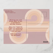 カスタムレトロ抽象芸術波芸術パター実在ン金ゴールド 箔シーズンポストカード (裏面)