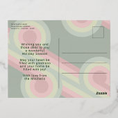 カスタムレトロ抽象芸術波芸術パター実在ン金ゴールド 箔シーズンポストカード (裏面)