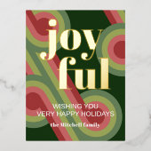 カスタムレトロ抽象芸術波芸術パター実在ン金ゴールド 箔シーズンポストカード (正面)