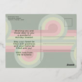 カスタムレトロ抽象芸術波芸術パター実在ン金ゴールド 箔シーズンポストカード (裏面)