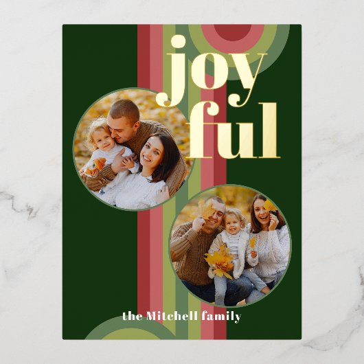 カスタムレトロ抽象芸術波芸術パター実在ン金ゴールド 箔シーズンポストカード (正面)