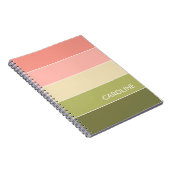 カスタムレトロ数々の色ブロックストライプArt Pattern ノートブック (右側)