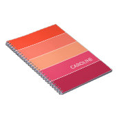 カスタムレトロ数々の色ブロックストライプArt Pattern ノートブック (右側)