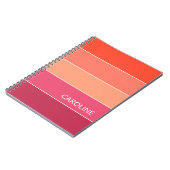 カスタムレトロ数々の色ブロックストライプArt Pattern ノートブック (左側)