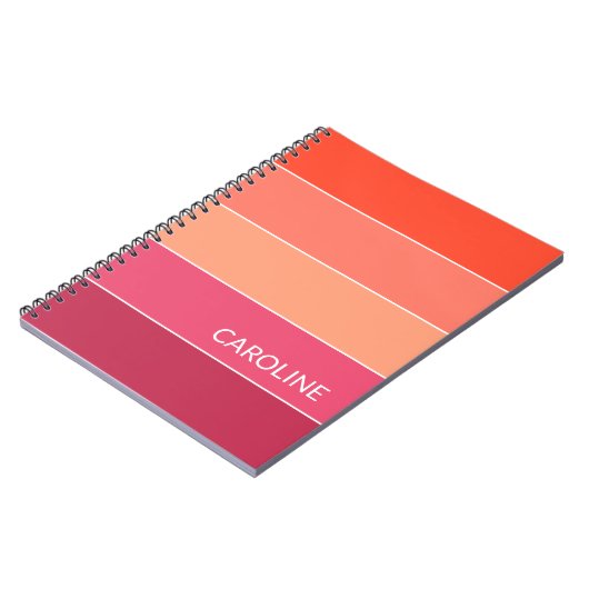 カスタムレトロ数々の色ブロックストライプArt Pattern ノートブック (左側)