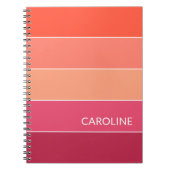 カスタムレトロ数々の色ブロックストライプArt Pattern ノートブック (正面)