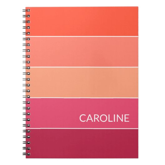 カスタムレトロ数々の色ブロックストライプArt Pattern ノートブック (正面)