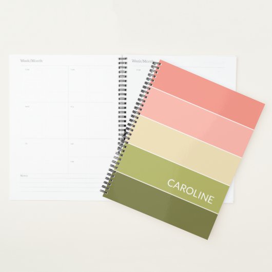 カスタムレトロ数々の色ブロックストライプArt Pattern プランナー手帳 (ディスプレー)