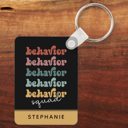 カスタムレトロ行動チームの行動療法士 キーホルダー (裏面)
