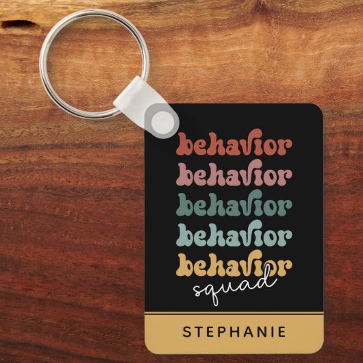 カスタムレトロ行動チームの行動療法士 キーホルダー (正面)