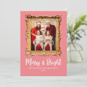 カスタムレトロ金ゴールド写真枠メリークリスマス シーズンカード (スタンド正面)