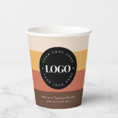 カスタムレトロ60s 70sストライプ会社ビジネスロゴ 紙コップ (正面)