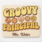 カスタムレトロ「Groovy Principal」波形ヴィンテージ マウスパッド (正面)