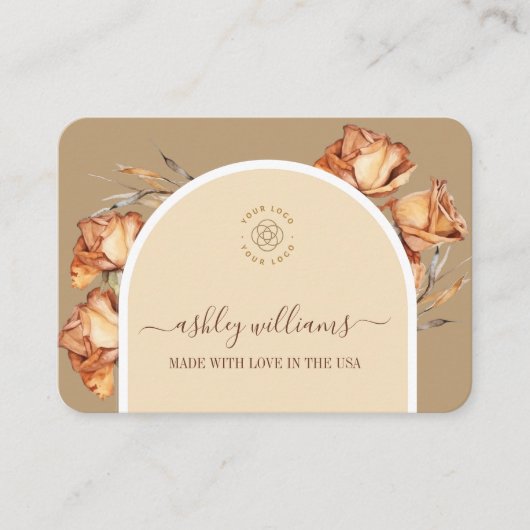 カスタムレトロArchスクリプトバラフェミニン 名刺 (正面)