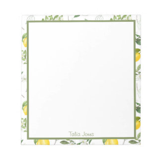 カスタムレモンと花のノートパッド ノートパッド