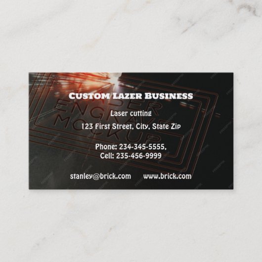 カスタムレーザ切断版木、銅版、版画 名刺 (正面)