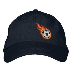 カスタムレーシングフレイムサッカー弾バッジ 刺繍入りキャップ
