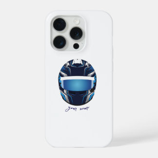 カスタムレーシングヘルメットグラフィック – プロフェッショナルドライバー iPhone 15 PROケース