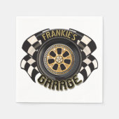 カスタムレーシング改造フラッグ車庫 スタンダードカクテルナプキン (正面)