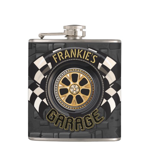 カスタムレーシング改造フラッグ車庫 フラスク (正面)