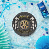 カスタムレーシング改造フラッグ車庫 ペーパープレート (パーティー)