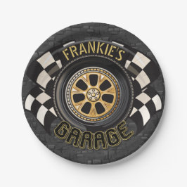 カスタムレーシング改造フラッグ車庫 ペーパープレート