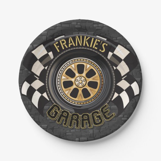 カスタムレーシング改造フラッグ車庫 ペーパープレート (正面)