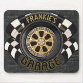 カスタムレーシング改造フラッグ車庫 マウスパッド (正面)