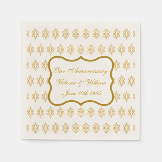 カスタムレース記念日ウェディングレセプションナプキンス スタンダードカクテルナプキン (正面)