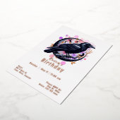 カスタムレーブン誕生日 箔招待状 (回転した状態)