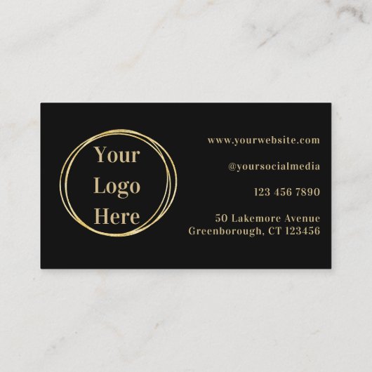 カスタムロイヤリティブモダンラック金ゴールド 名刺 (裏面)