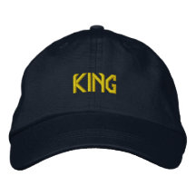 カスタムロイヤルKINGテキストネイビー調節可能ハットエレガント