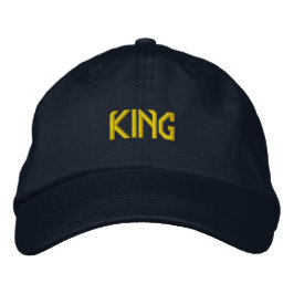 カスタムロイヤルKINGテキストネイビー調節可能ハットエレガント 刺繍入りキャップ