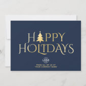 カスタムロエレガントゴシンプル金ゴールドクリスマス シーズンカード (正面)