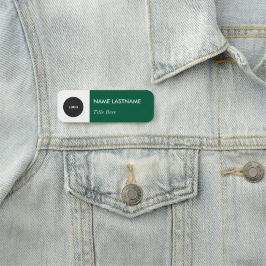 カスタムロエレガントゴネイビーグリーン白マグネットタイトル 名札 (インサイチュ)