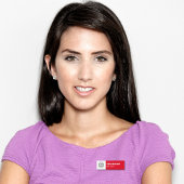 カスタムロエレガントゴ濃いピンクの白いマグネットタイトル 名札