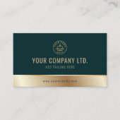 カスタムロエレガントゴ緑金ゴールドQRコード 名刺 (正面)