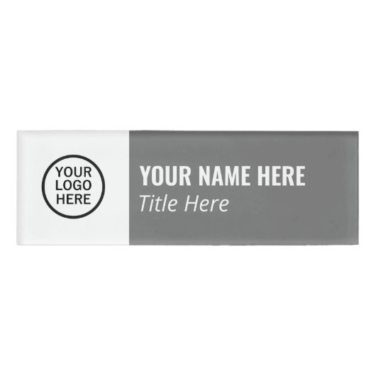 カスタムロエレガントゴDark Gray White Magnet Title 名札 (正面)