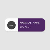 カスタムロエレガントゴNavy Purple White Magnet Title 名札 (正面)