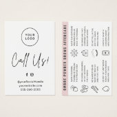 カスタムログラデーションゴ粉体眉アフターケアカード (正面&裏面)