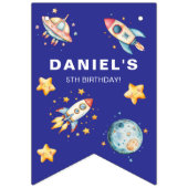 カスタムロケット船宇宙をテーマにしたパーティーバンティング バンティングフラッグ (第2の旗)