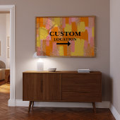 カスタムロケーションサインカレッジドームデコールイエロー ポスター