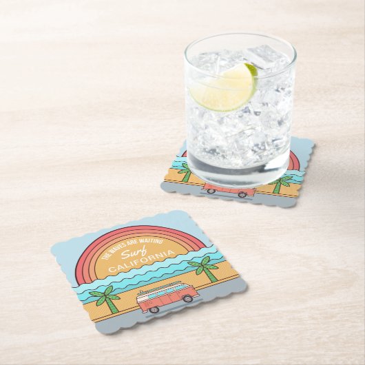 カスタムロケーションサーファー紙コースター ペーパーコースター (インサイチュ)