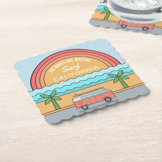 カスタムロケーションサーファー紙コースター ペーパーコースター (アングル)