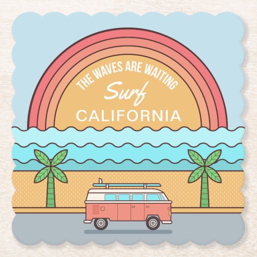 カスタムロケーションサーファー紙コースター ペーパーコースター (正面)