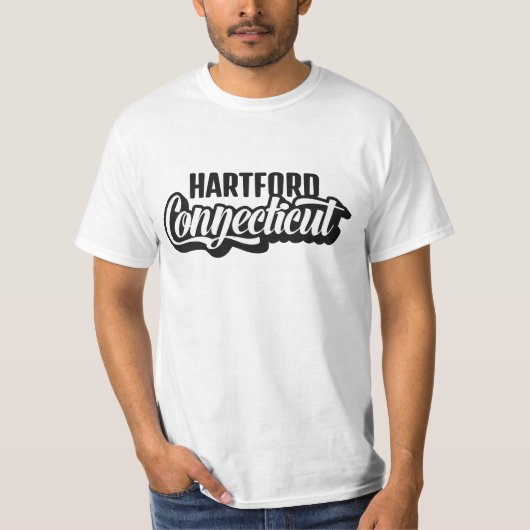 カスタムロケーション&文字コネチカット Tシャツ (正面)